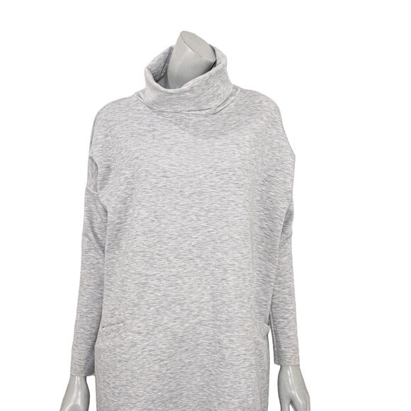 HATCH Maternity One Size Jones Knit Dress Turtleneck in Heather Gray - Picture 6 of 13